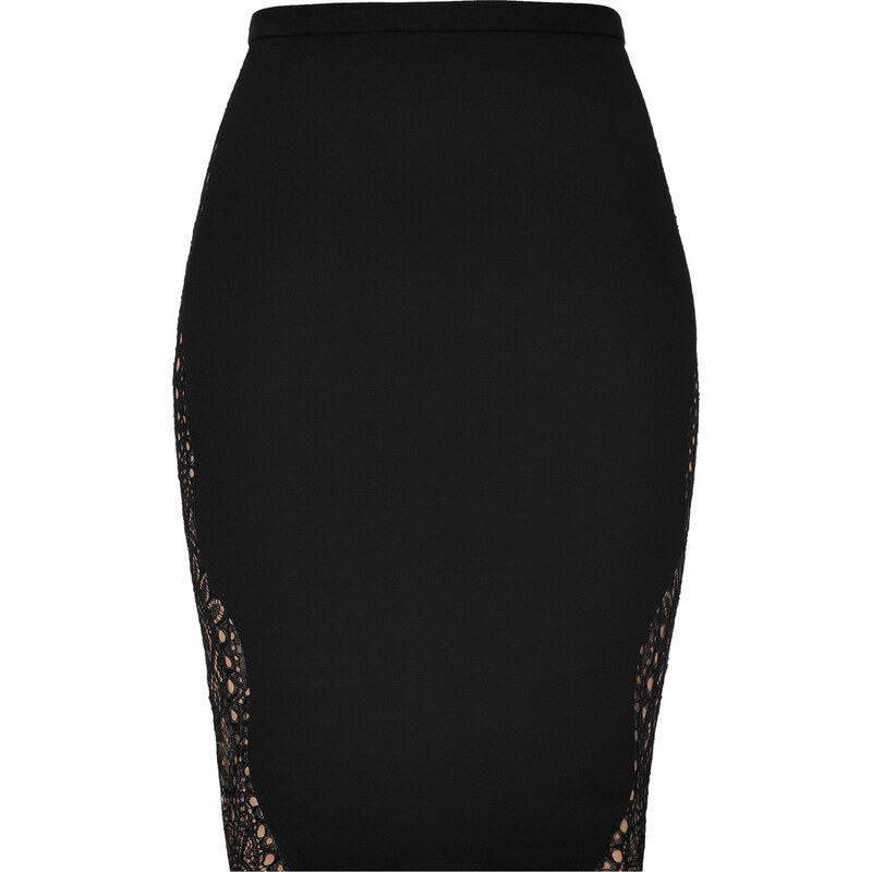 Emilio Pucci Jersey Skirt wit Lace Sides in Black