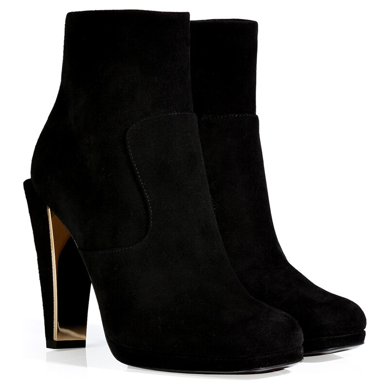 Fendi Suede Ankle Boots in Black