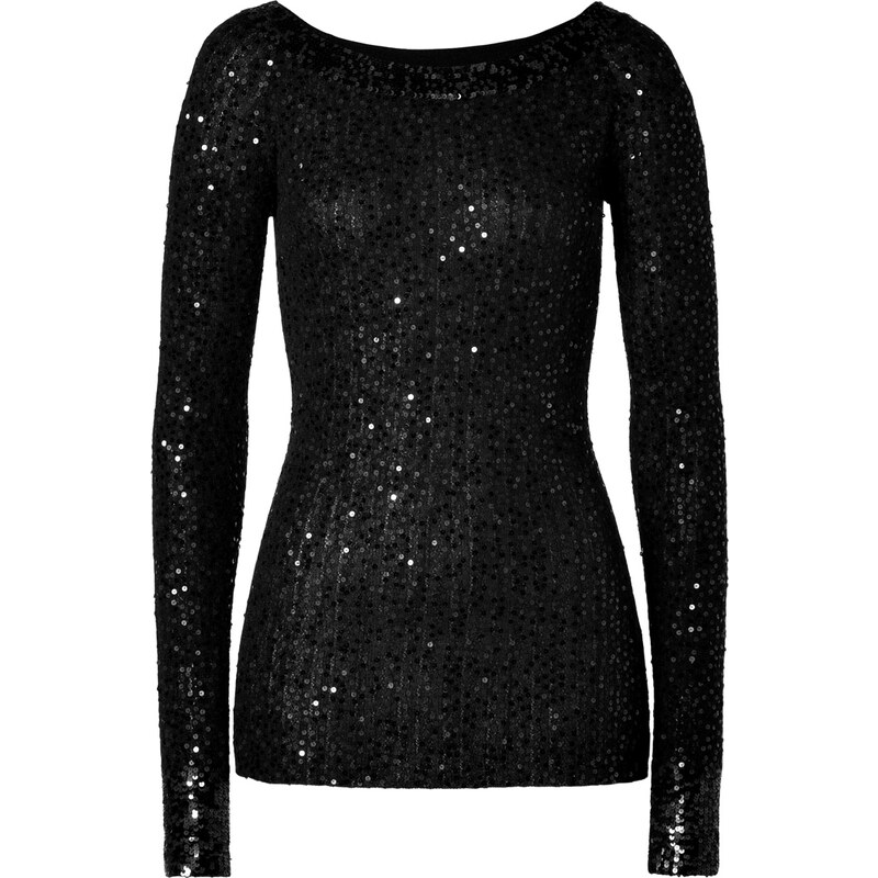 Donna Karan Cashmere-Silk Pullover in Black