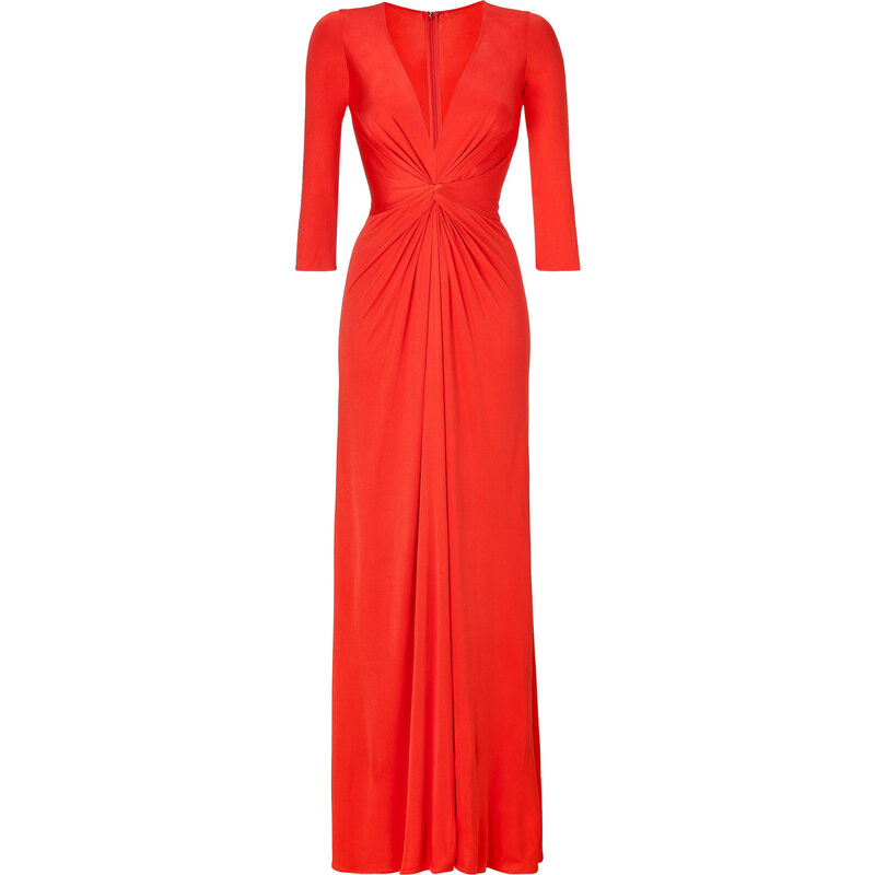 Issa Fire Red Silk Jersey Maxi Dress