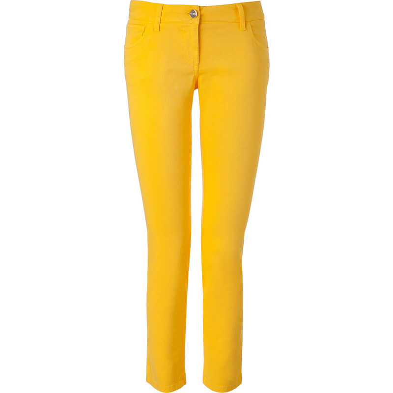 Fendi Yellow Cotton Stretch Skinny Jeans