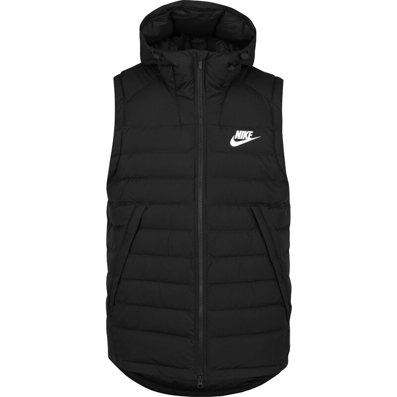 Černá pánská prošívaná péřová vesta s kapucí Nike Sportswear Down - GLAMI.cz