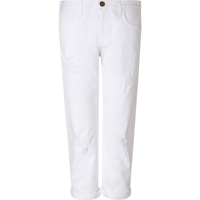 Current/Elliott White Cotton Sugar Destroyed Jeans