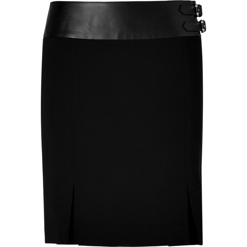 Ralph Lauren Black Label Double Face Wool Mini Skirt in Black