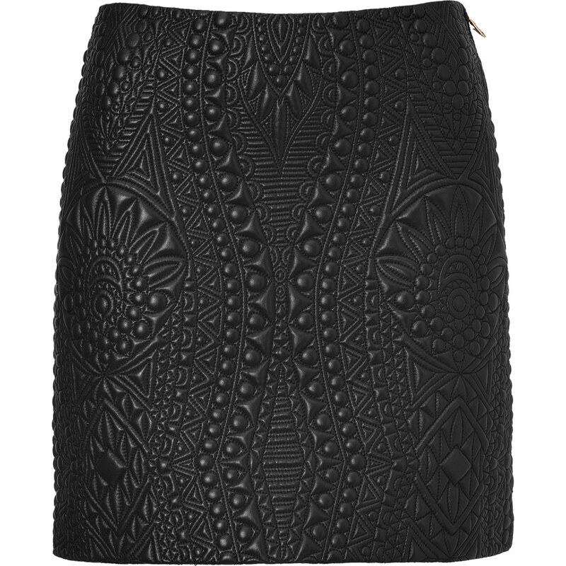 Emilio Pucci Quilted Leather Skirt in Black