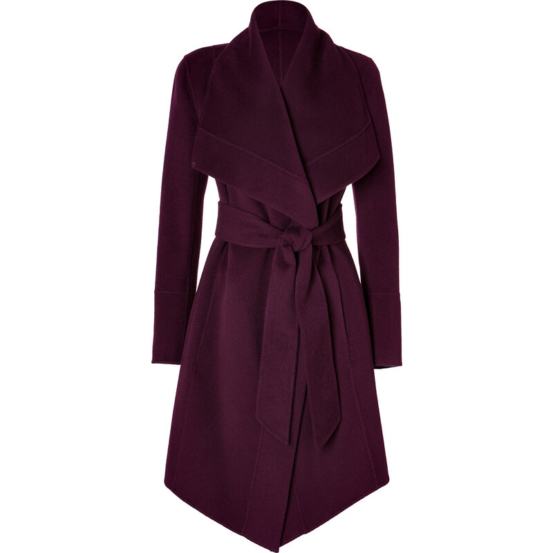 Donna Karan Cashmere Belted Coat in Claret