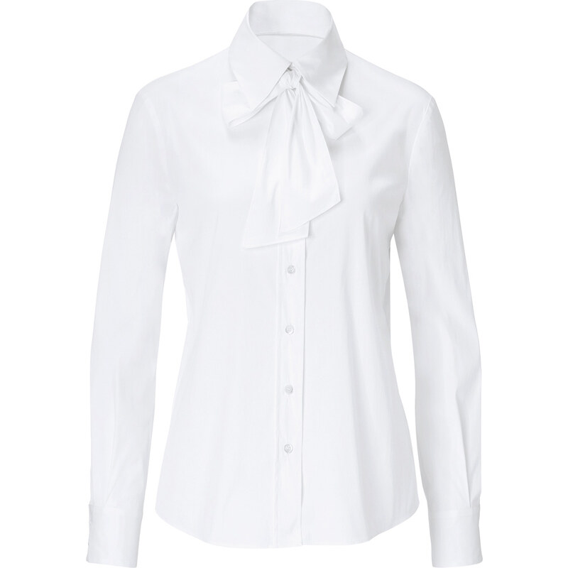 Moschino Cheap and Chic Cotton-Blend Tie Neck Blouse