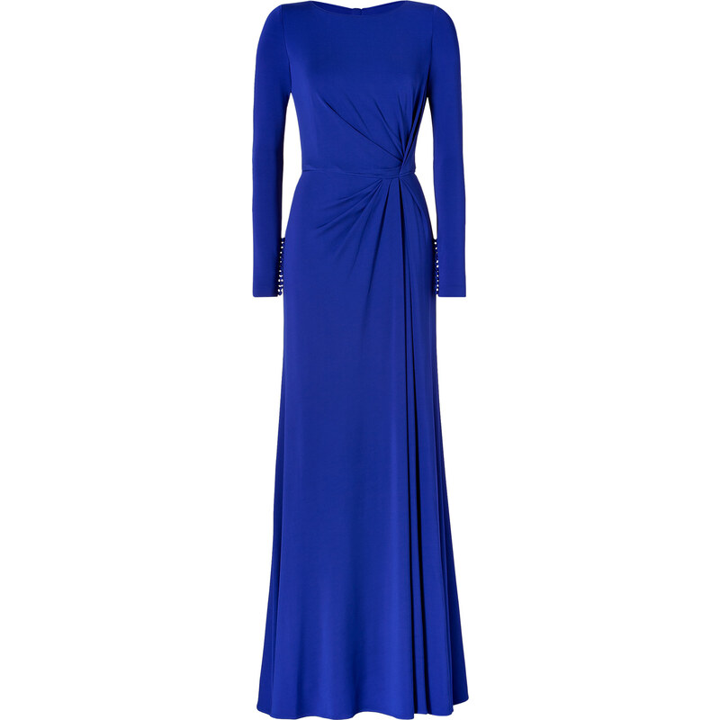 Elie Saab Side Draped Gown in Indigo Blue