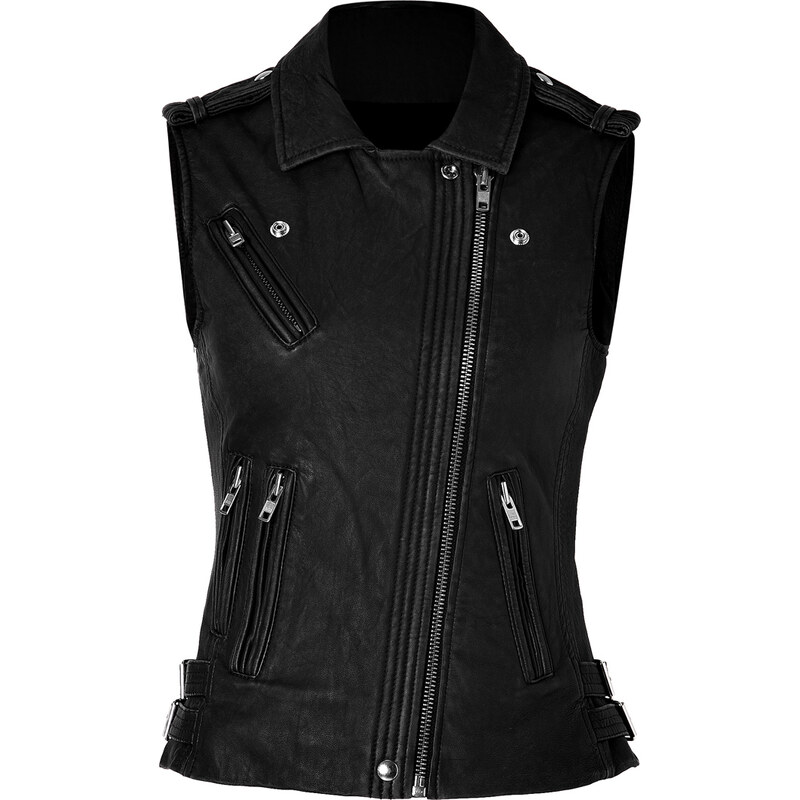 Iro Leather Vest in Black