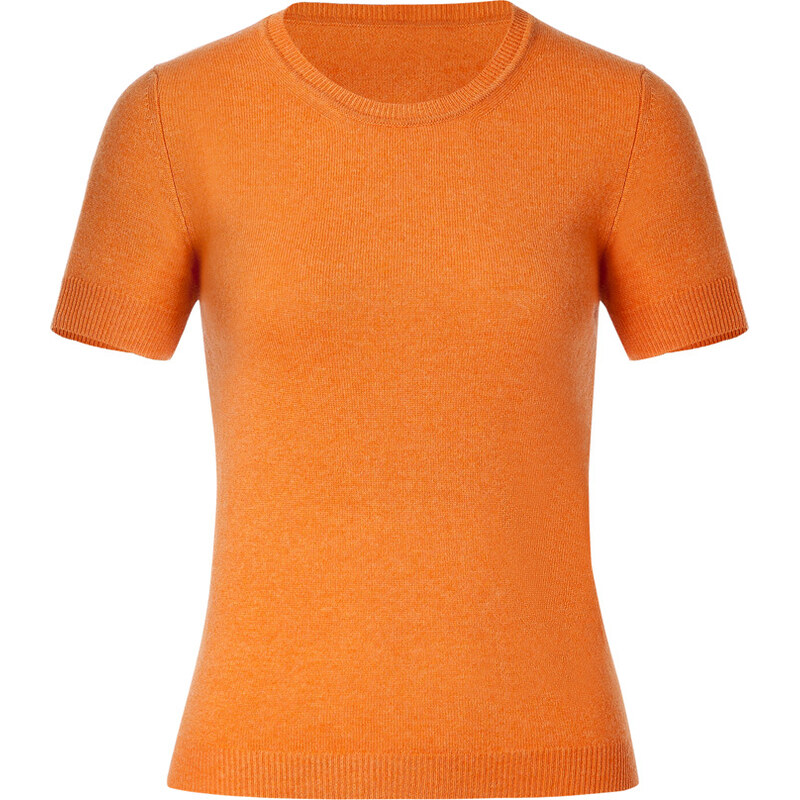 Malo Musk Melon Short Sleeve Cashmere Top