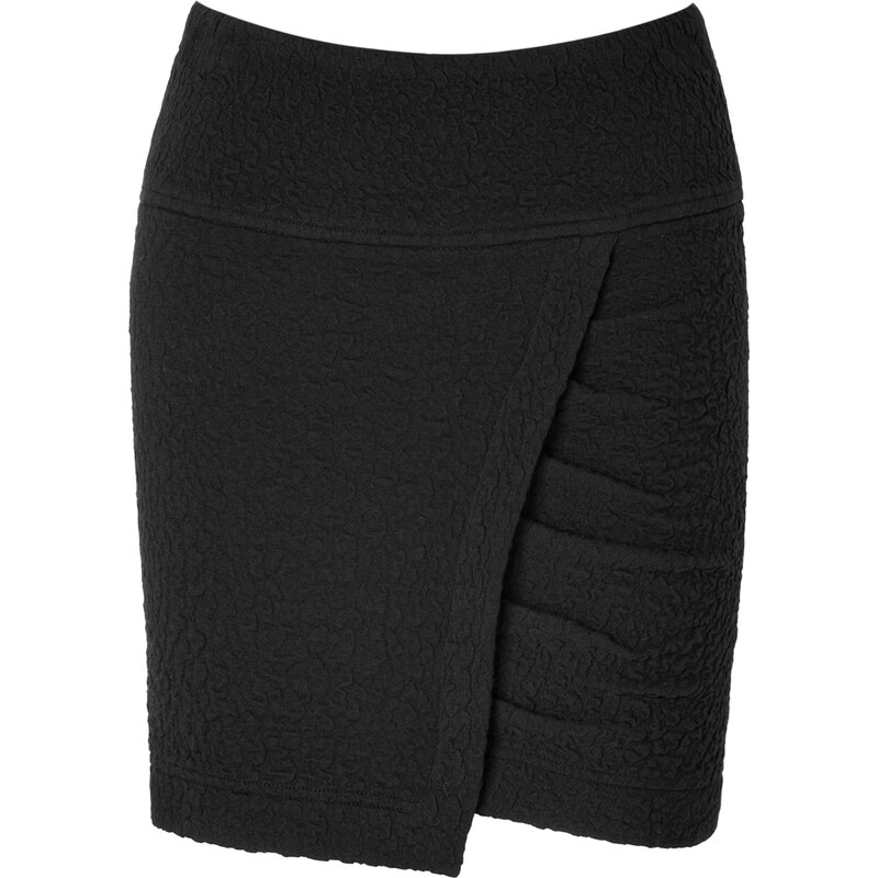Iro Textural Wrap Skirt in Black