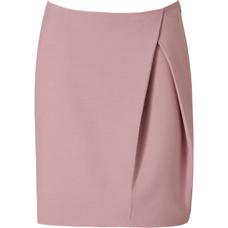Jil Sander Navy Wool Blend Skirt in Pink