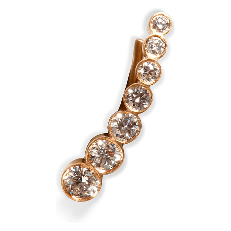 Sophie Bille Brahe Gold/Diamond Petite Croissant de Lune Earring