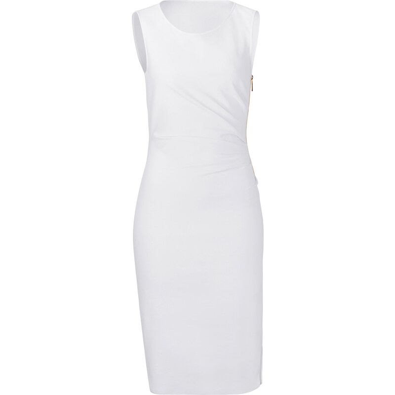 Emilio Pucci White Draped Dress with Side Zip