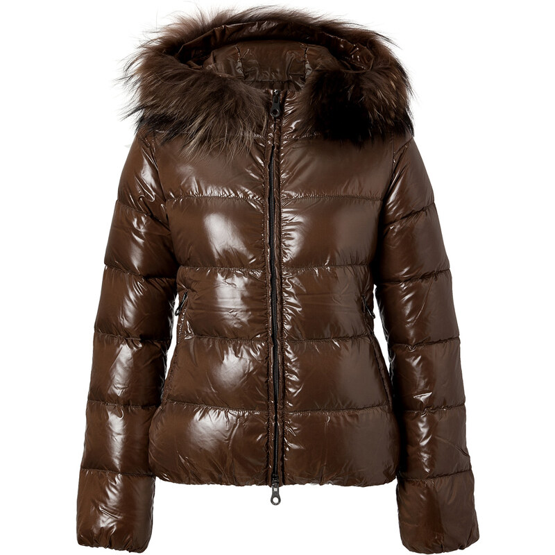 Duvetica Adhara Down Jacket with with Fur Trim in Stambecco
