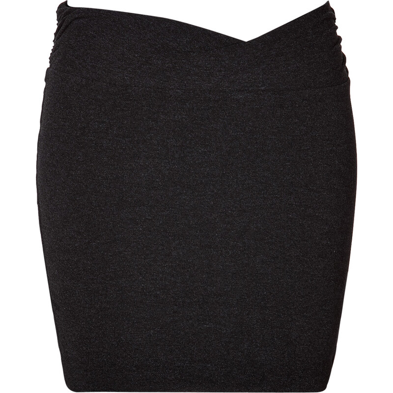 James Perse Cotton Blend Mini-Skirt in Black Melange