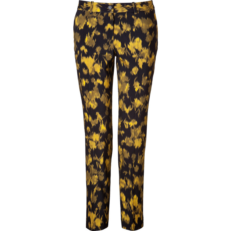 Michael Kors Wool Ikat Pants in Leaf/Chartreuse/Black