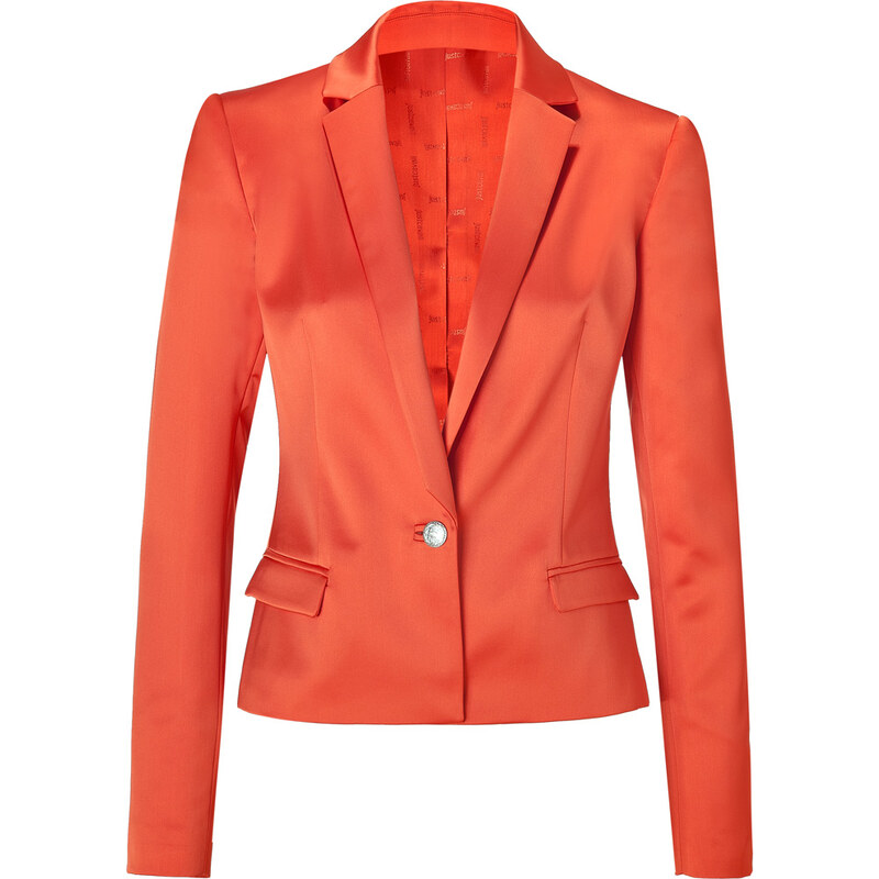 Just Cavalli Orange Satin One Button Blazer