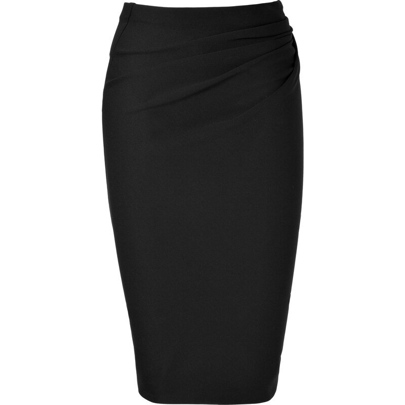 Donna Karan Gathered Pencil Skirt in Black