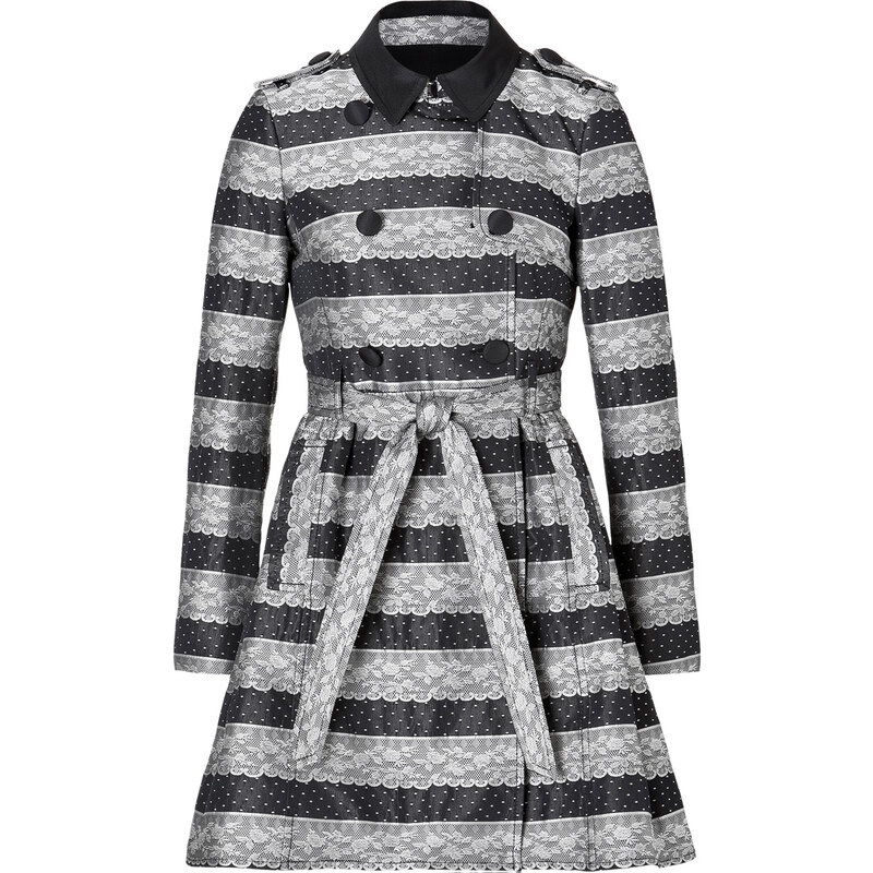 RED Valentino Belted Lace Print Coat