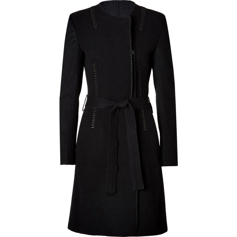 Roberto Cavalli Wool-Cashmere Coat in Grey/Black