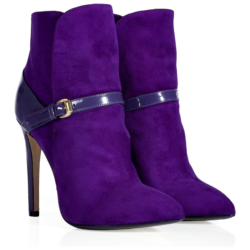 Emilio Pucci Violet Patent/Suede Ankle Boots
