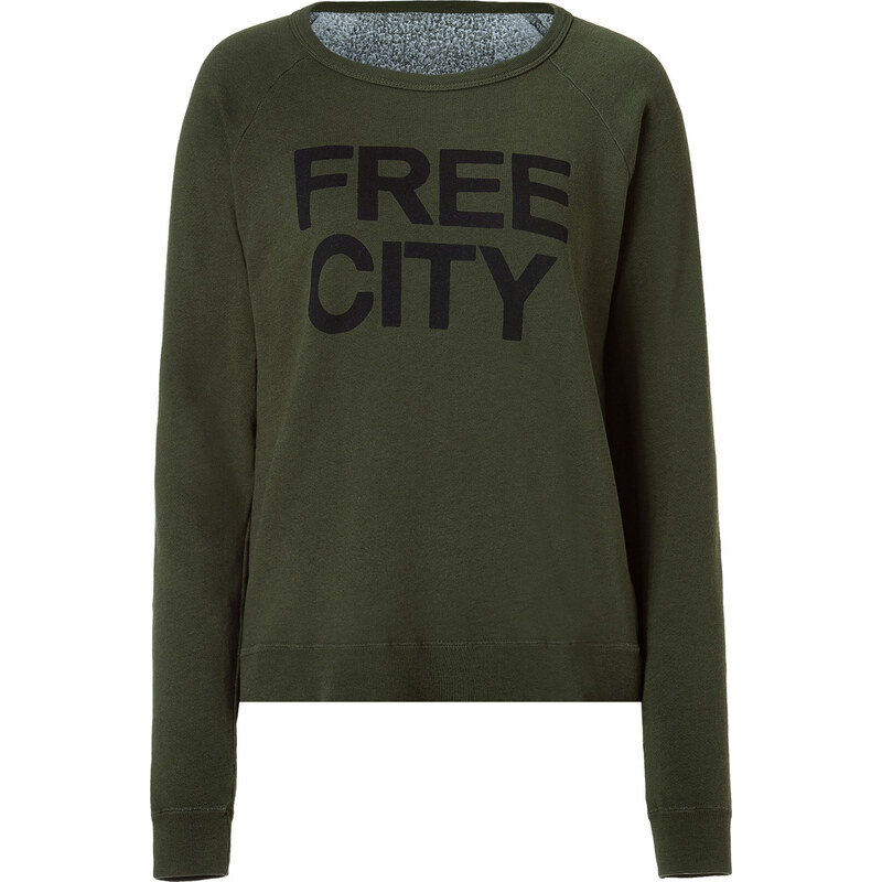 Free City Cotton Printed Sweatshirt in Forest