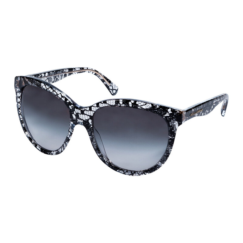 Dolce & Gabbana Black Lace Acetate Gradient Sunglasses