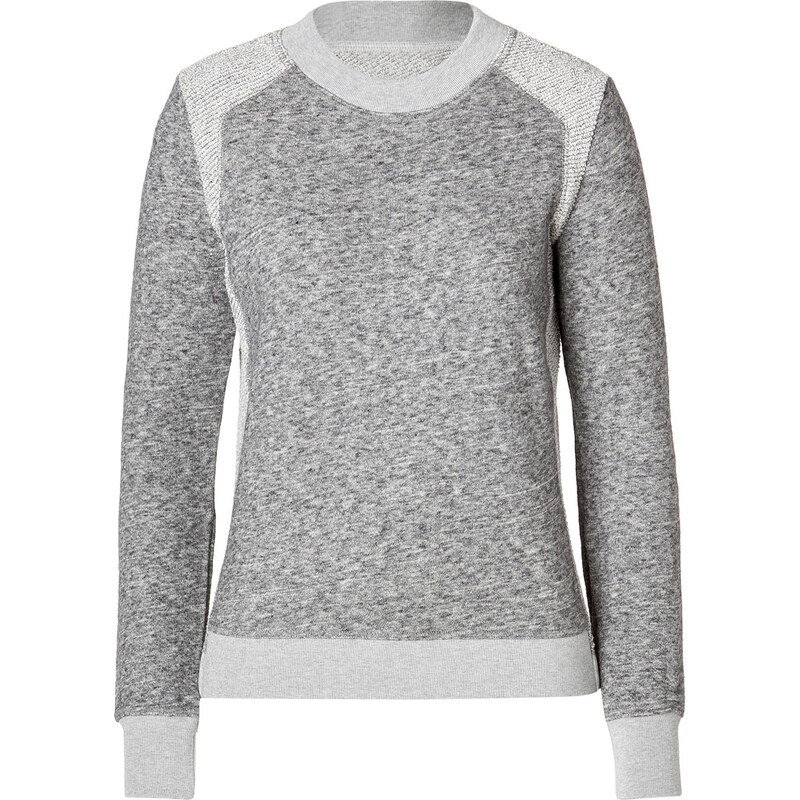 Theory Cotton-Wool Goleta Sweatshirt in Light Heather Grey