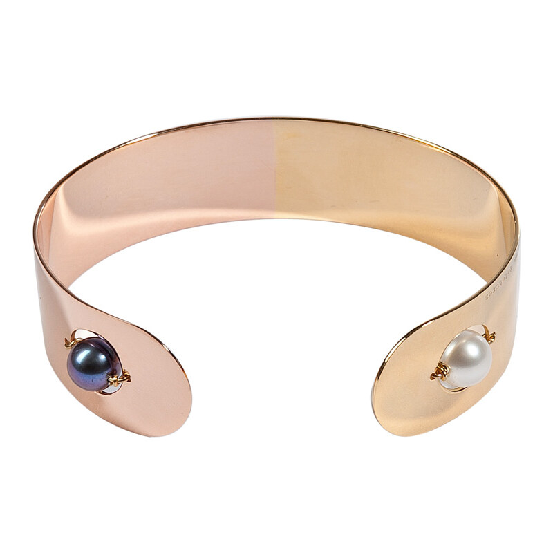 Delfina Delettrez Pink and Gold Plated Little Roll in Stone Cuff