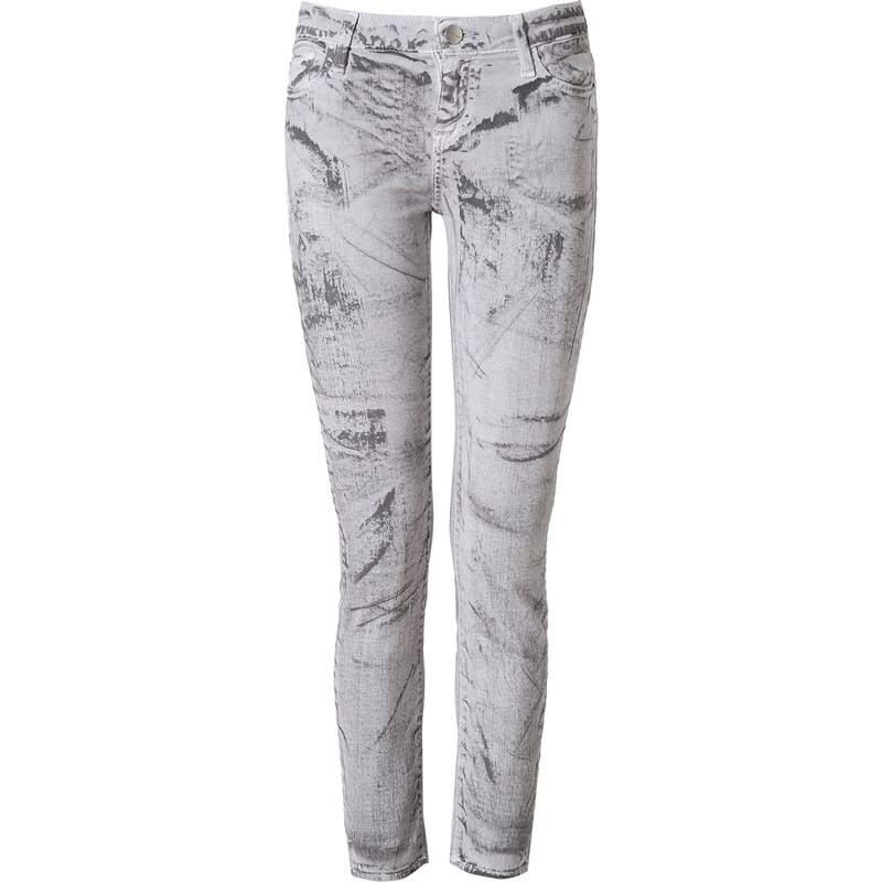 Each Other Silver Grey Stained Skinny Jeans