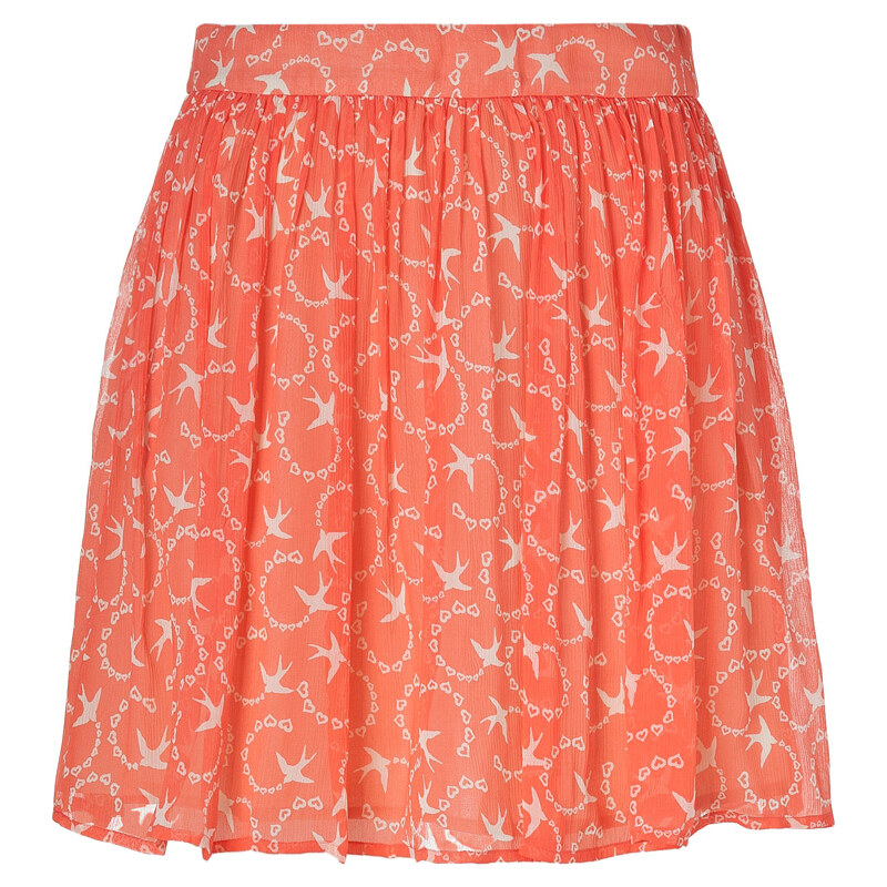 Paul & Joe Sister Coral Silk-Blend Hirondel Mini-Skirt