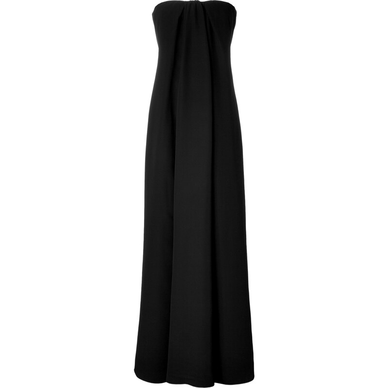Valentino Black Silk Strapless Gown
