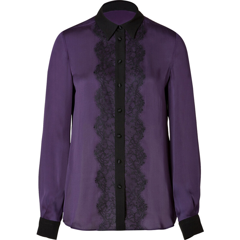 Emilio Pucci Silk Blouse with Lace in Purple