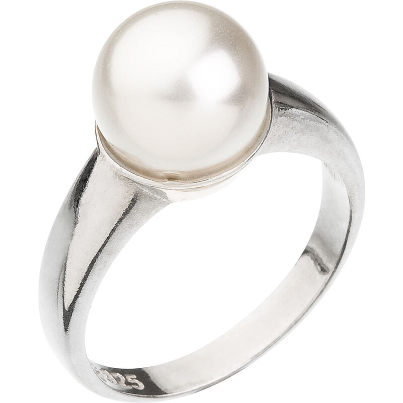 Evolution Group s.r.o. Evolution Group CZ Stříbrný prsten se Swarovski perlou bílý 35022.1