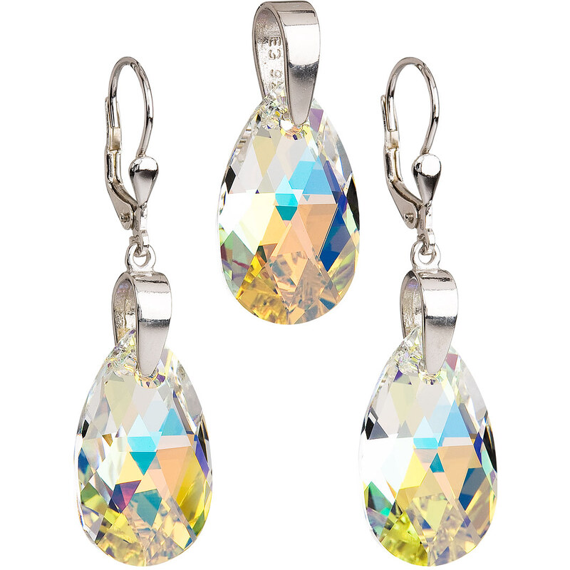 Sada šperků s krystaly Swarovski náušnice a přívěsek AB efekt
