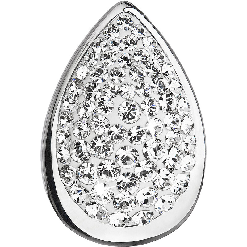 Stříbrný přívěsek s krystaly Swarovski bílá slza 34185.1