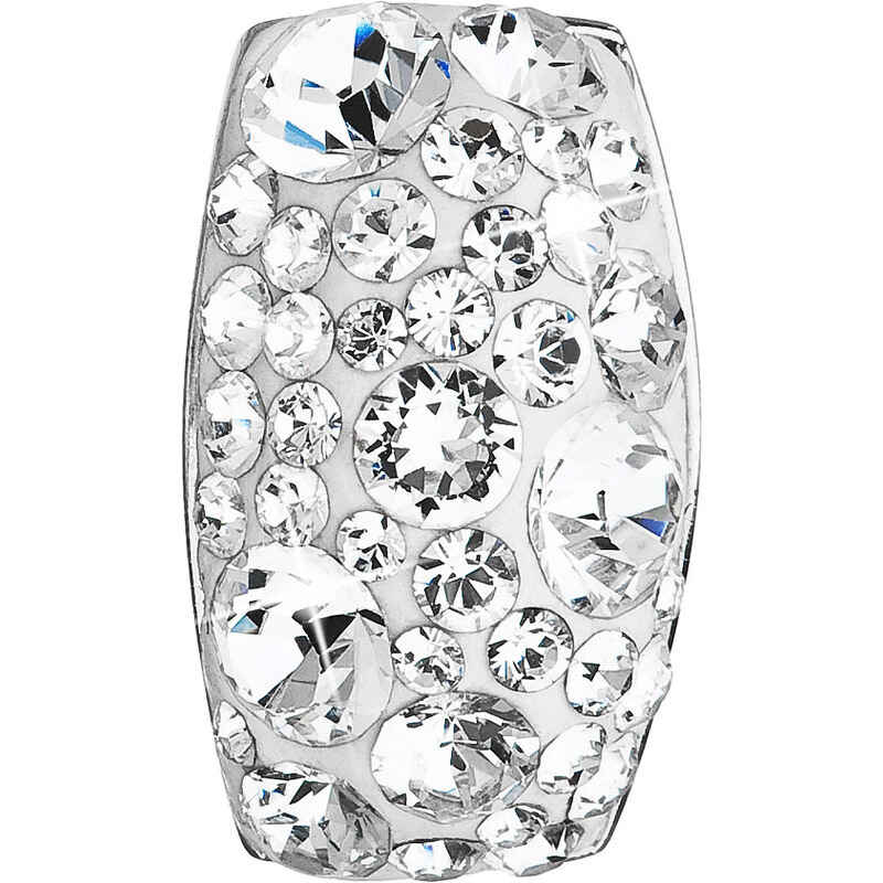 Stříbrný přívěsek s krystaly Swarovski bílý obdélník 34194.1 74170385