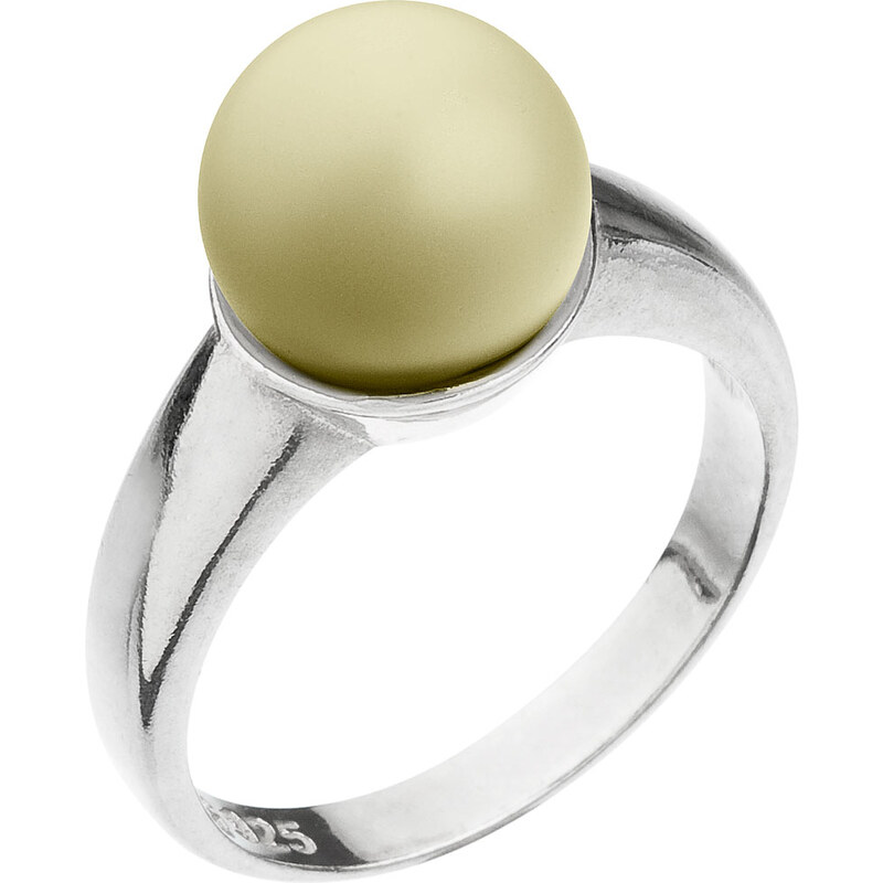 EVOLUTION GROUP Stříbrný prsten se Swarovski perlou pastelově žlutý 35022.3