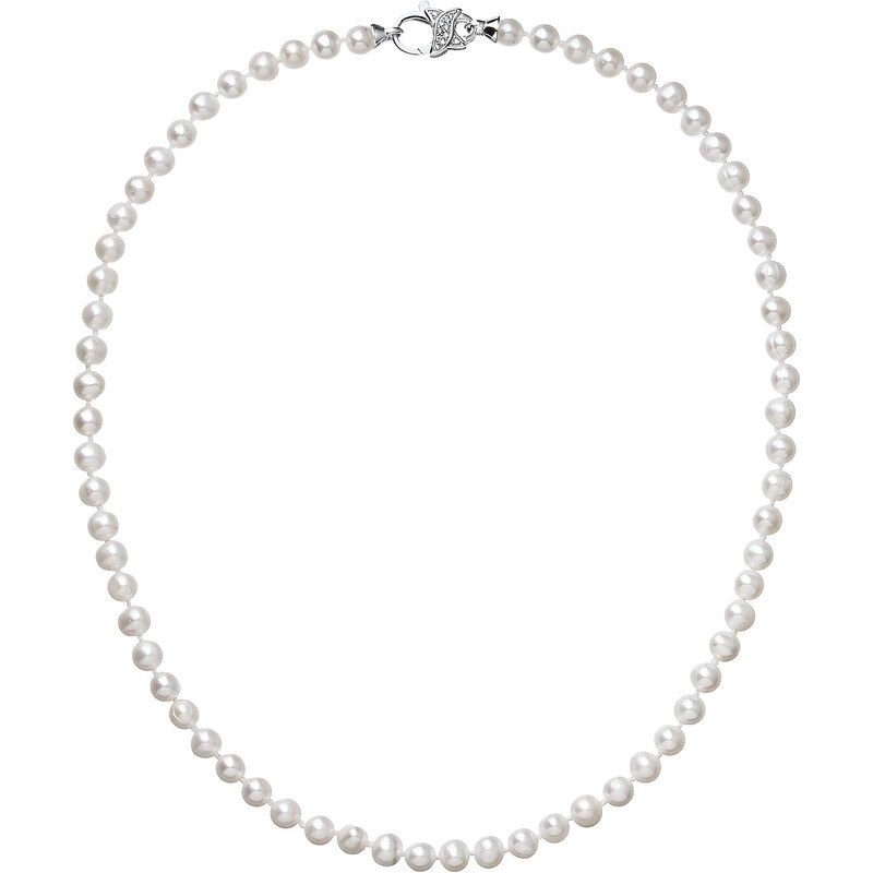 EVOLUTION GROUP Perlový náhrdelník z pravých říčních perel bílý 22002.1