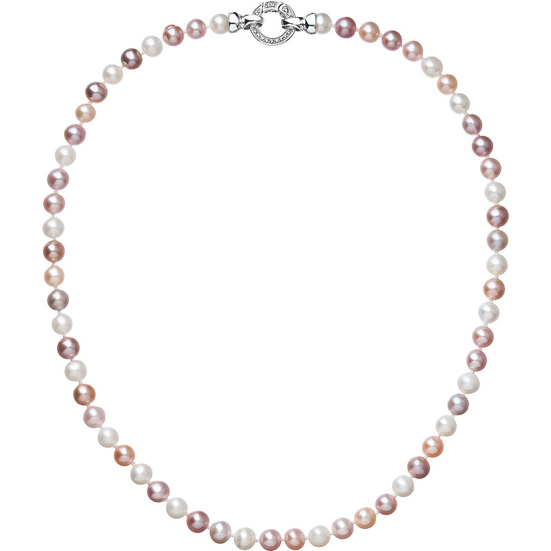 EVOLUTION GROUP Perlový náhrdelník z pravých říčních perel mix barev 22004.3