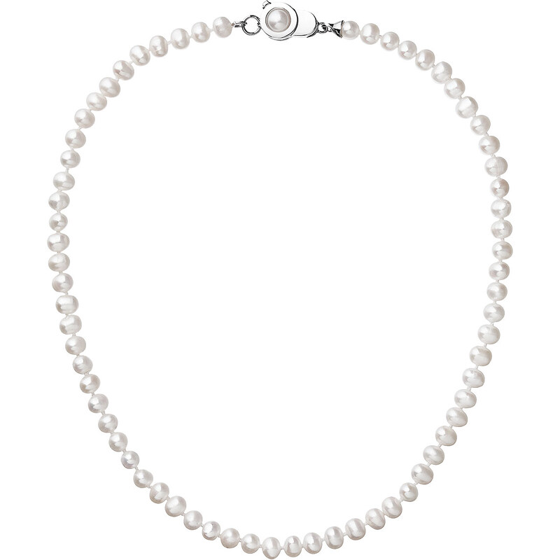 EVOLUTION GROUP Perlový náhrdelník z pravých říčních perel bílý 22006.1