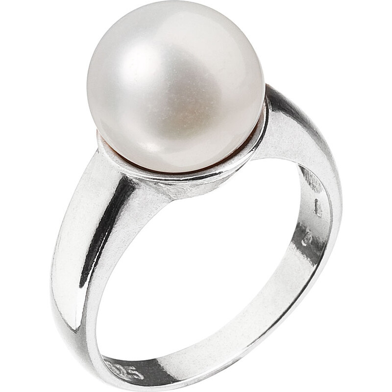Evolution Group s.r.o. Evolution Group CZ Stříbrný prsten s bílou říční perlou 25001.1