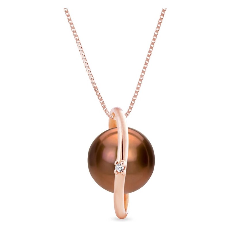 Zlatý náhrdelník s perlou KLENOTA k0067044