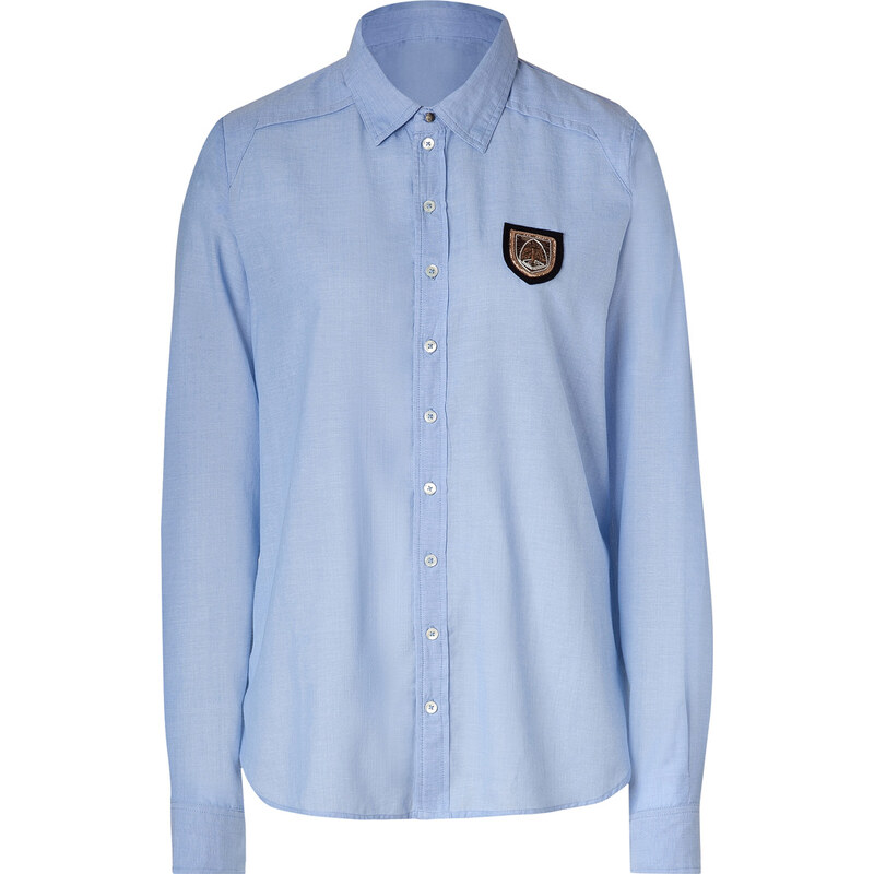 Faith Connexion Light Blue Cotton Shirt with Logo Patch