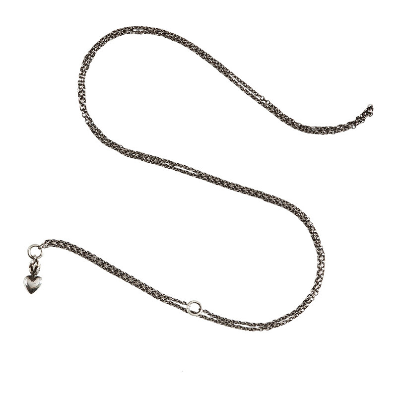 Werkstatt München Silver Mini Heart Chain Necklace