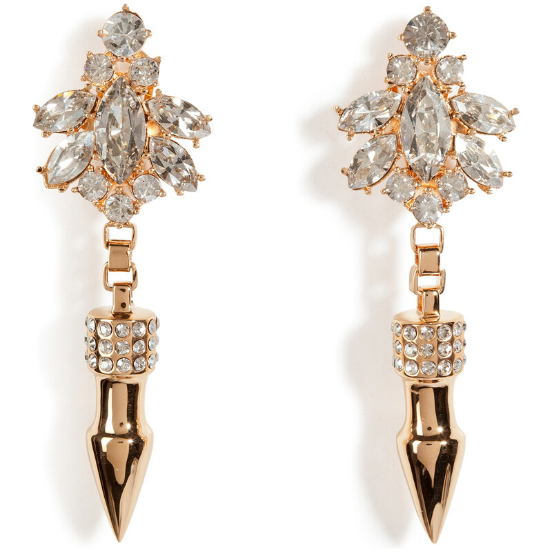 Mawi Rose Gold-Plated Crystal Nymph Earrings with Pave Spikes
