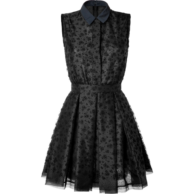 Victoria, Victoria Beckham Black Printed Silk Organza Dress