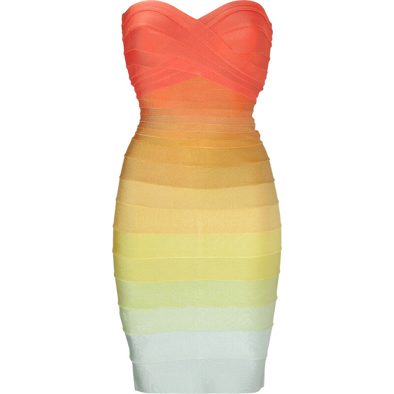 Hervé Léger Rainbow Strapless Bandage Dress
