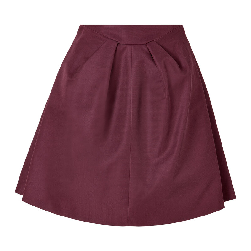 McQ Alexander McQueen Pleated Taffeta Skirt in Oxblood